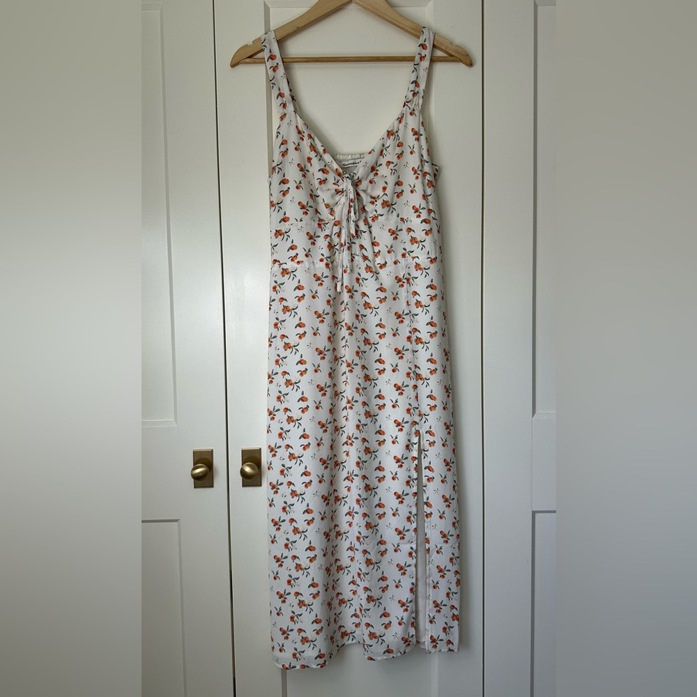 Midi Dress Orange Print